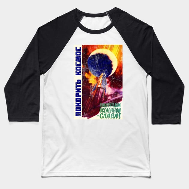 Soviet Space Program- "Conquer Space" Baseball T-Shirt by ocsling